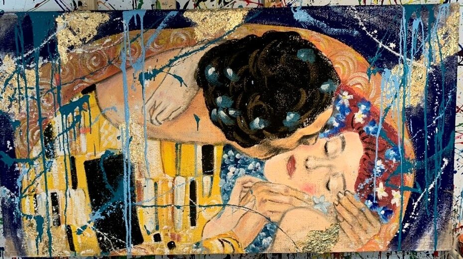 bacio di Klimt 100x70cm - BRAMAPURA Fotografia Arte Design